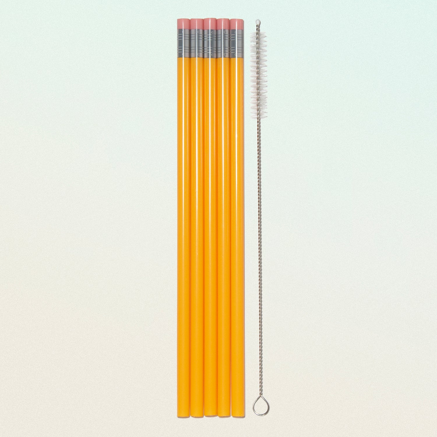 plastic pencil straws with cleaning pipe brush