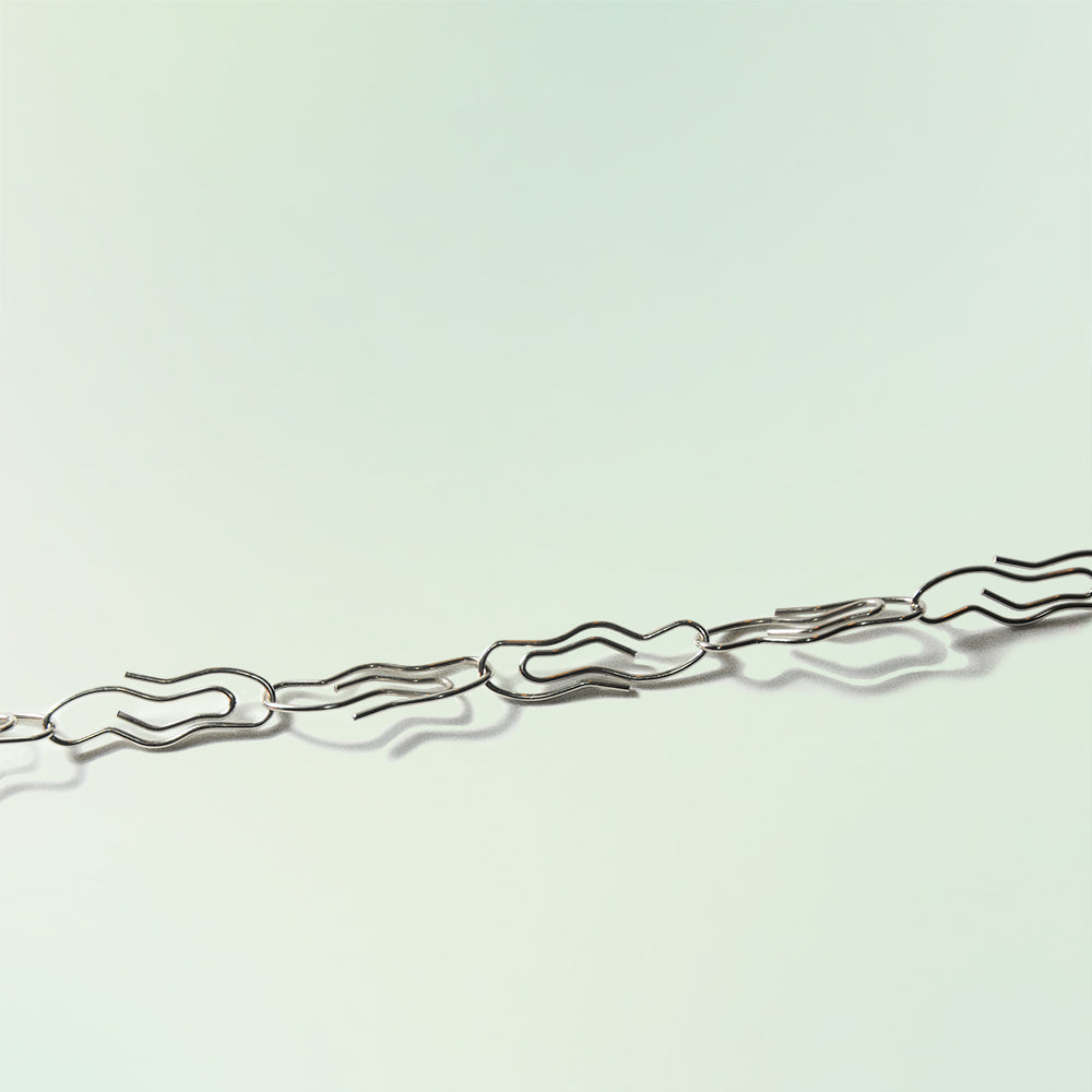 warped paper clips linked together
