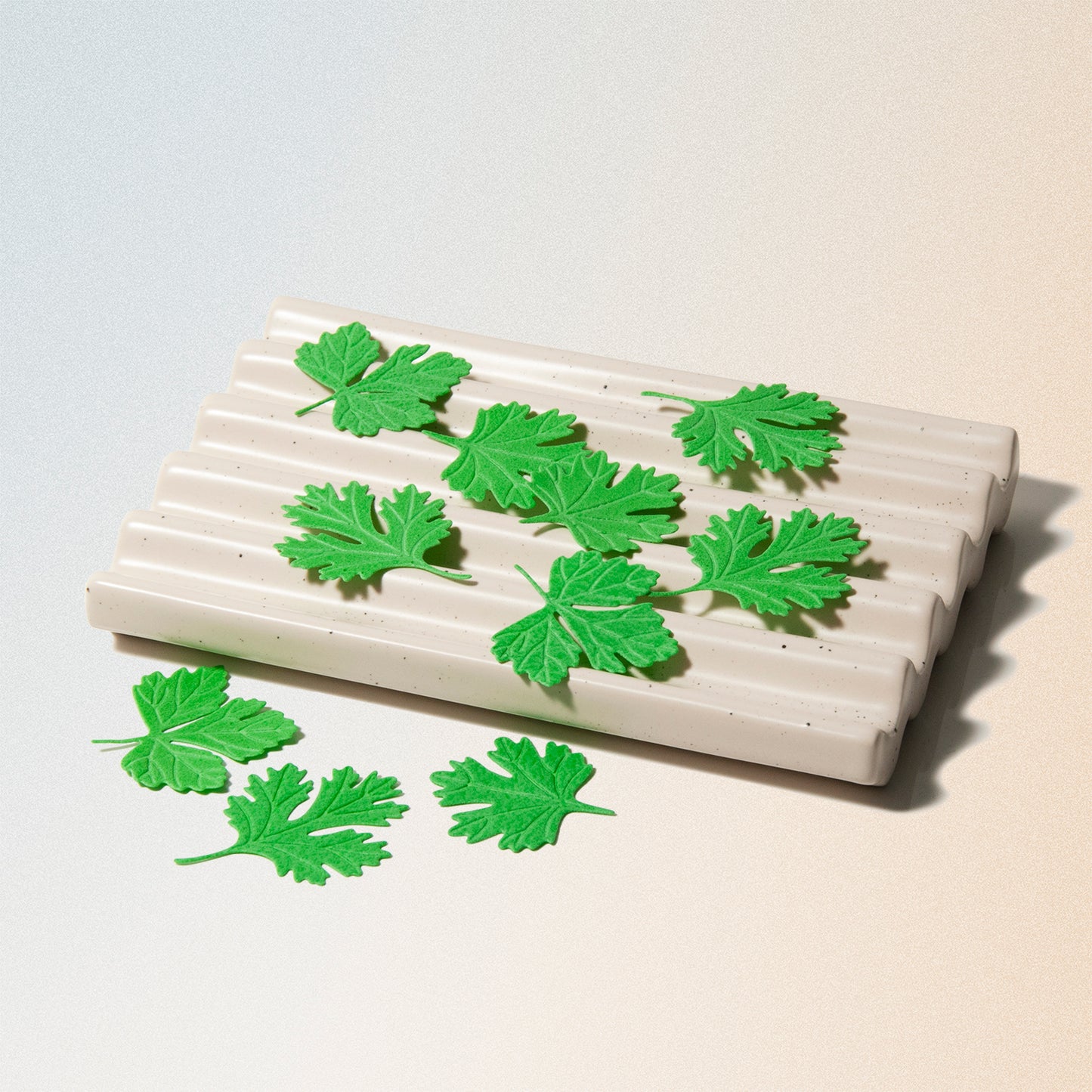 cilantro leaf shaped soap flakes