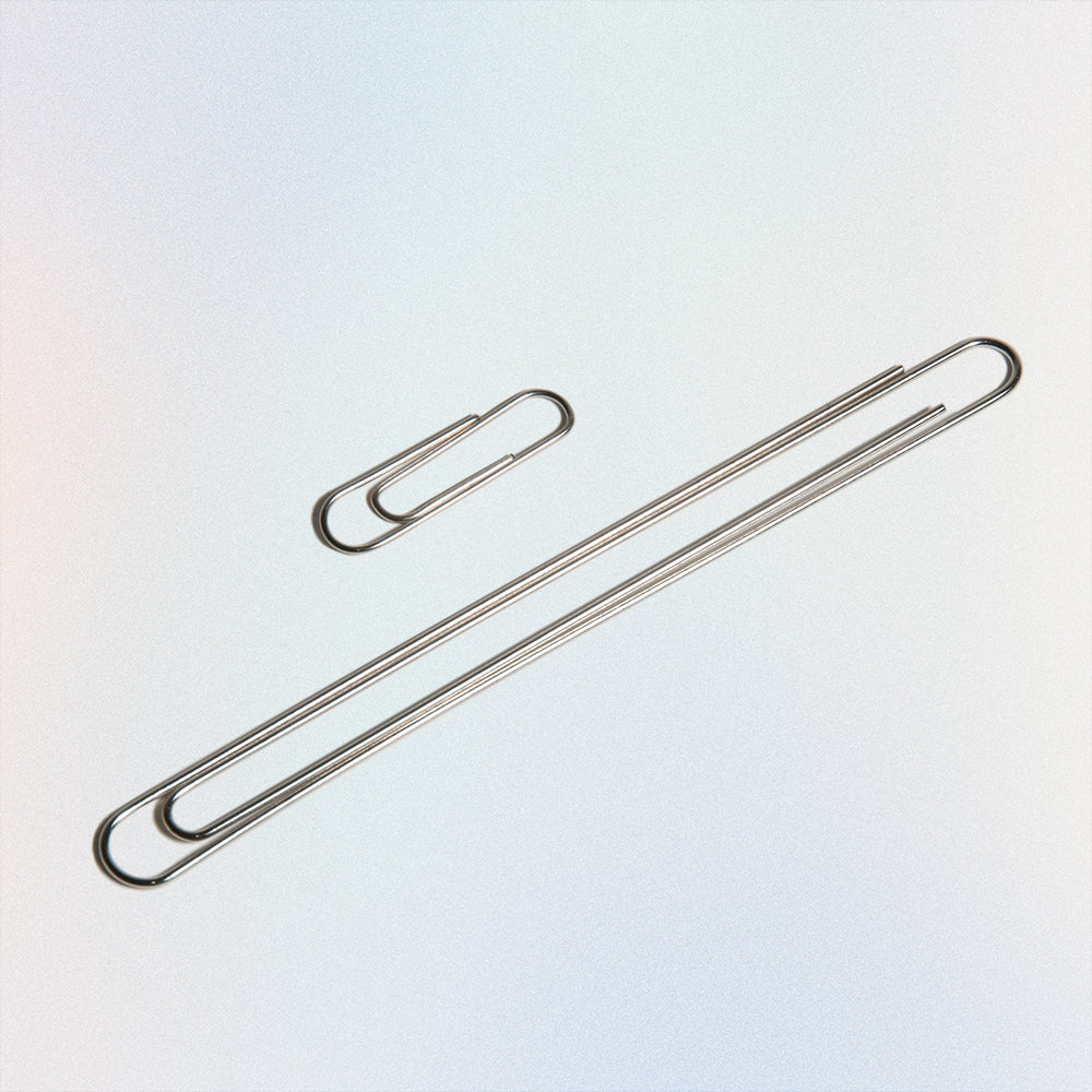 elongated stretched paper clips