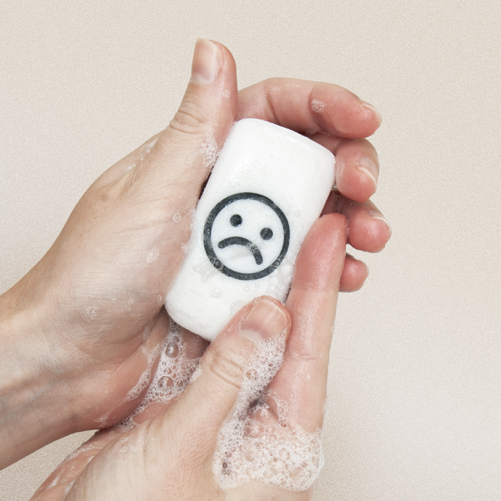 soap that gets sad as you use it