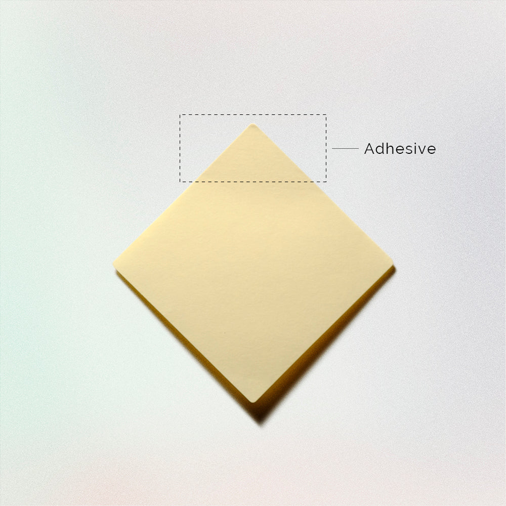 tilted sticky notes on an angle